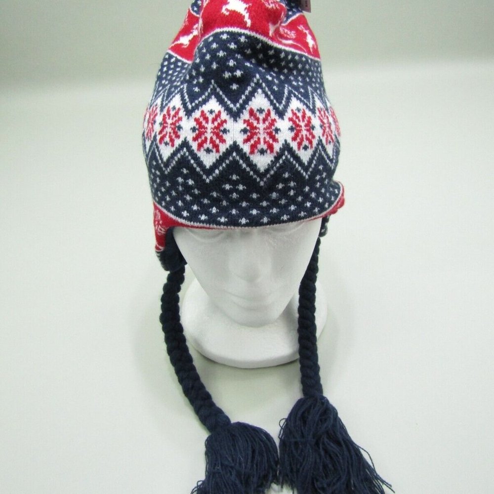 Wembley Magical Holiday Headwear Winter Hat OS Navy Fleece Lined Christmas NWT